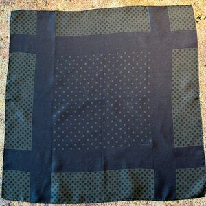 Vintage Charvet Green Silk Pocket Square Handkerchief